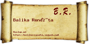 Balika Renáta névjegykártya